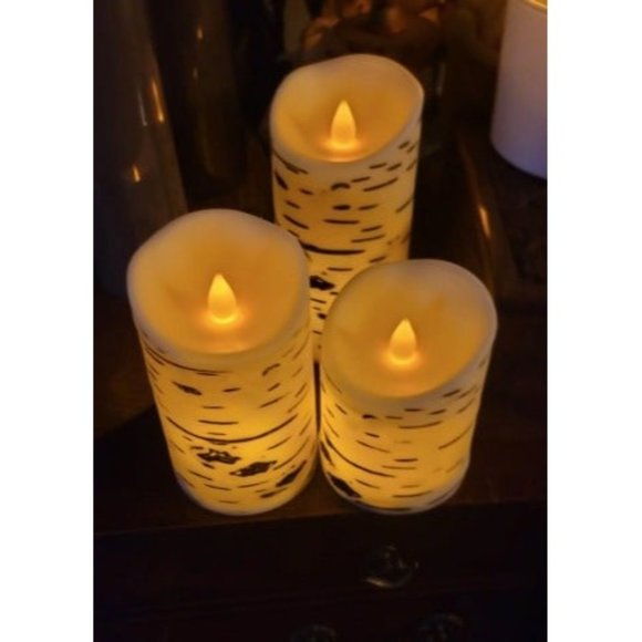 Flameless Candles Birch Bark Candles LED Candles Birch Grain Candles - Picture 2 of 2